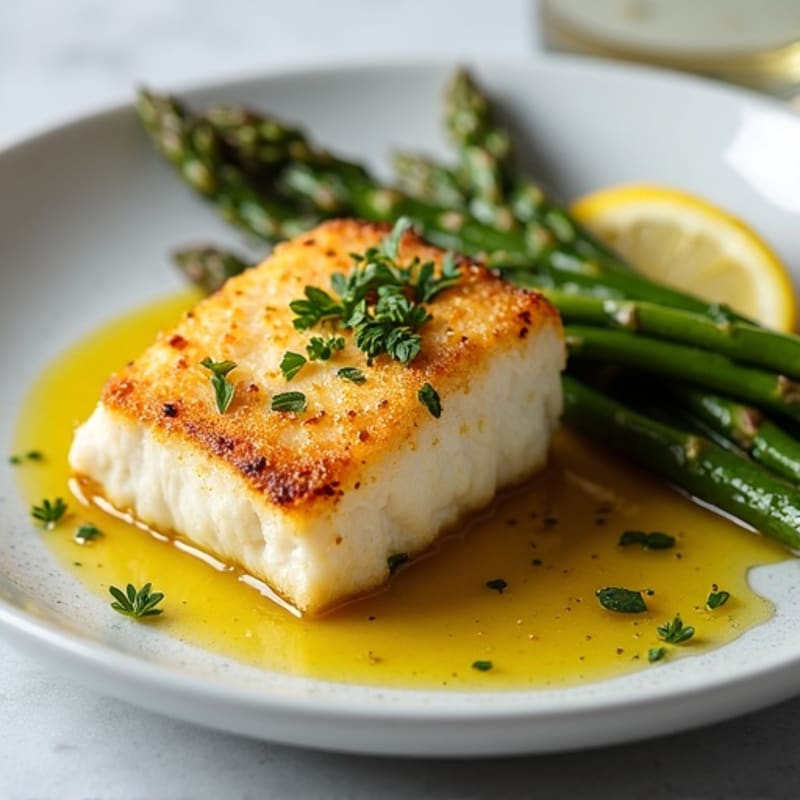 Crispy Pan-Seared Cod with Zesty Garlic