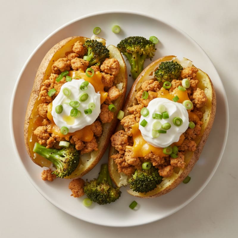 Loaded Baked Potatoes with Savory Toppings