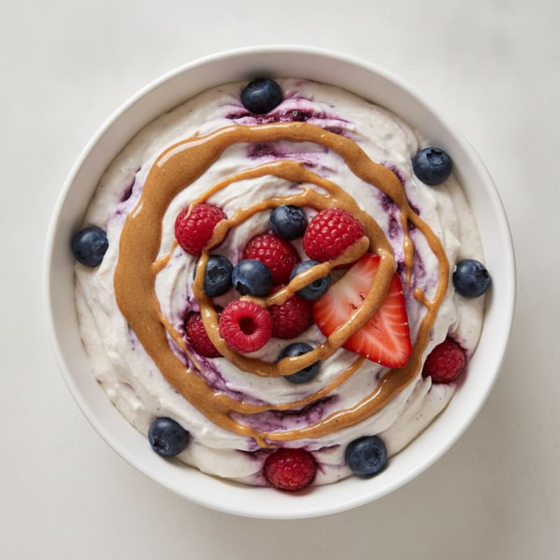 Silky Greek Yogurt Protein Mousse with Mixed Berries