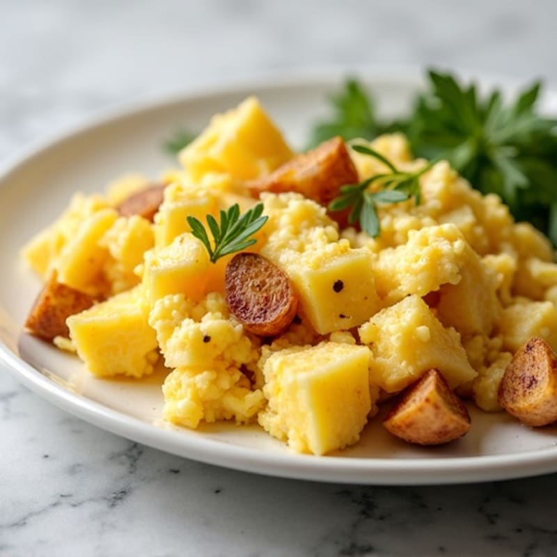 Cottage Cheese Scramble with Roasted Potatoes
