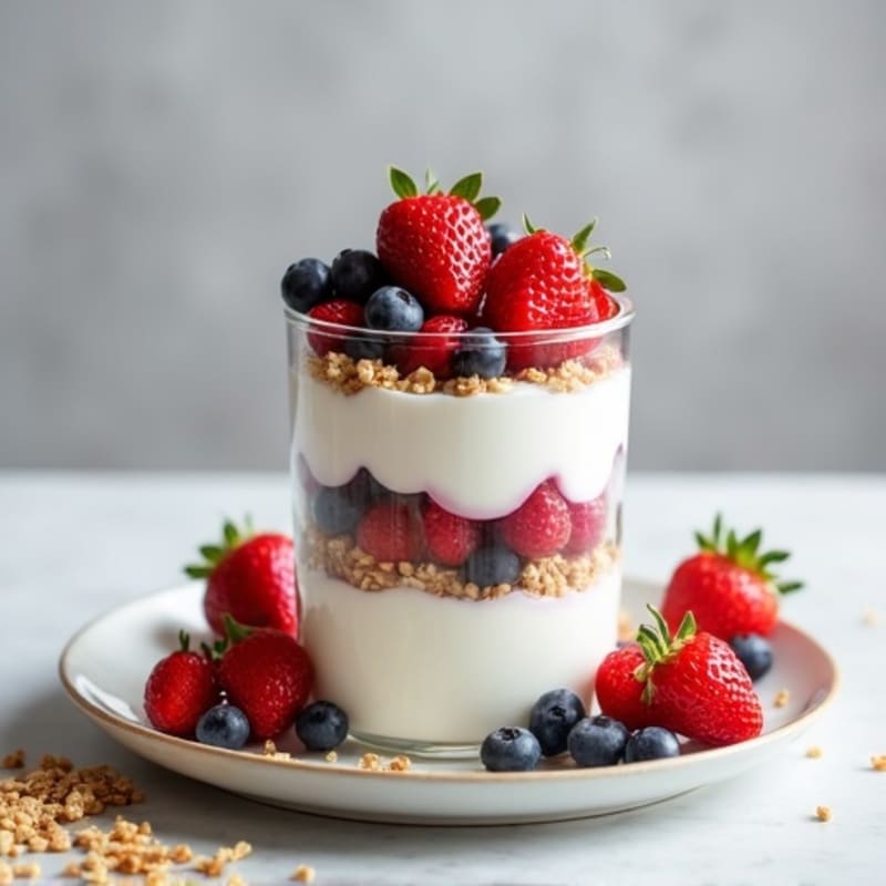 Greek Yogurt Protein Parfait with Mixed Berries