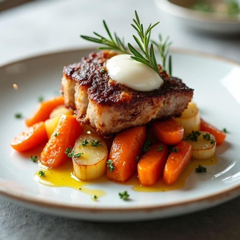 Crispy Duck Confit with Herb-Roasted Root Vegetables