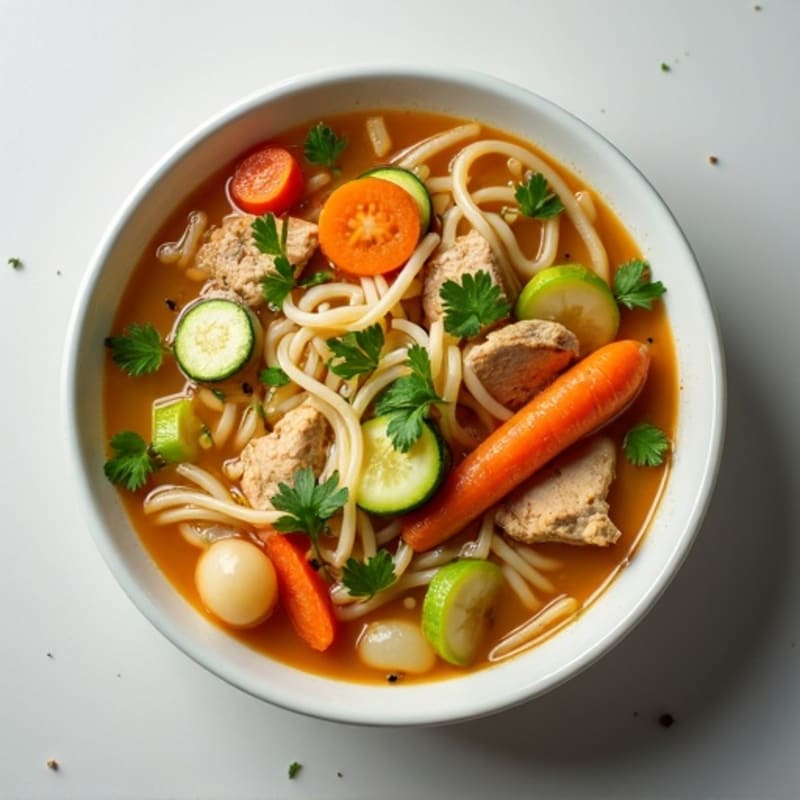 Nourishing Chicken and Fresh Vegetable Noodle Soup