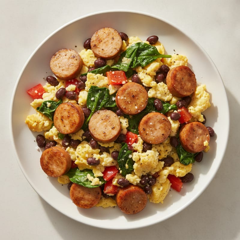 Chicken Sausage and Black Bean Scramble