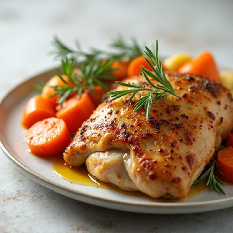 Herb-Roasted Chicken with Tender Roasted Root Medley