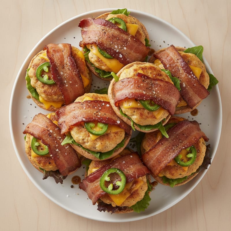 Bacon-Wrapped Jalapeño Chicken Sliders
