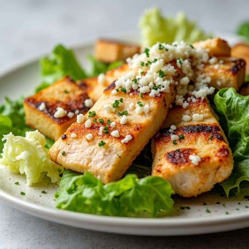 Grilled Chicken Caesar Salad with Crispy Romaine