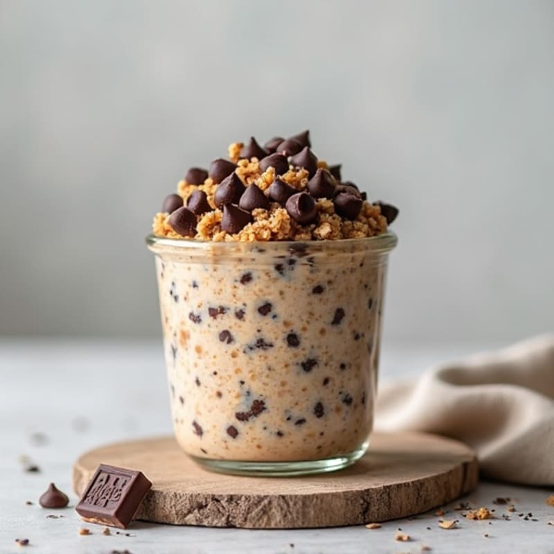 High-Protein Chocolate Chip Cookie Dough Overnight Oats