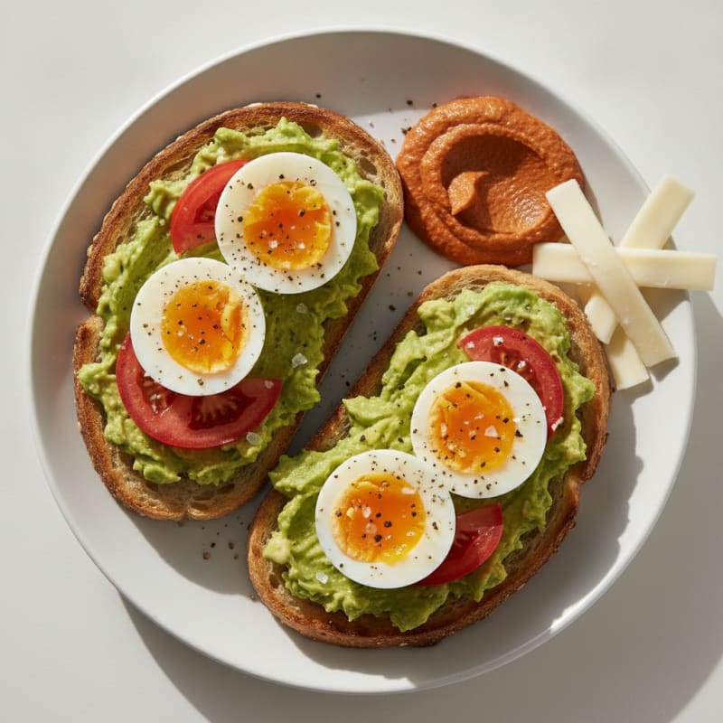 Avocado Sourdough Toast with Boiled Eggs