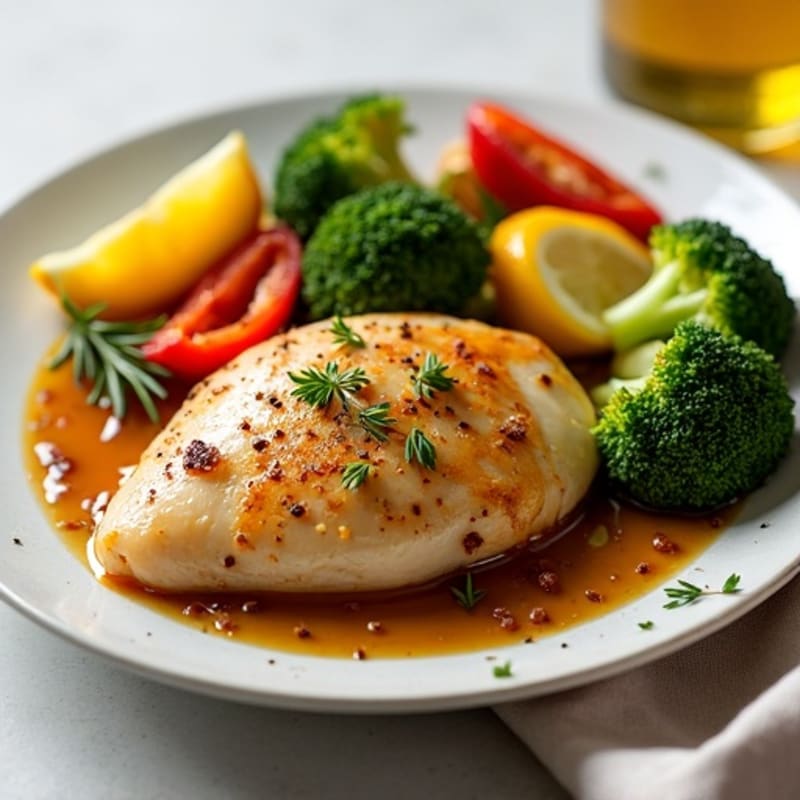 Lemon Herb Roasted Chicken with Crispy Roasted Vegetables