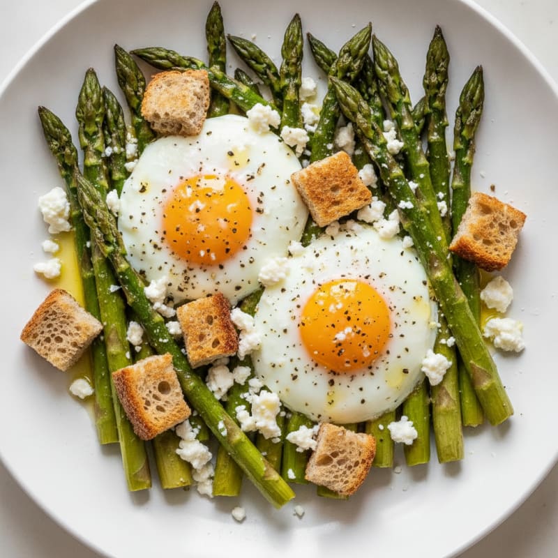 Baked Eggs with Roasted Asparagus