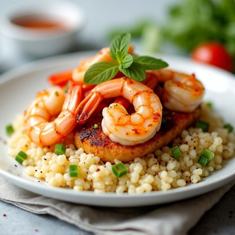 Spicy Shrimp and Chicken Cauliflower Rice Skillet