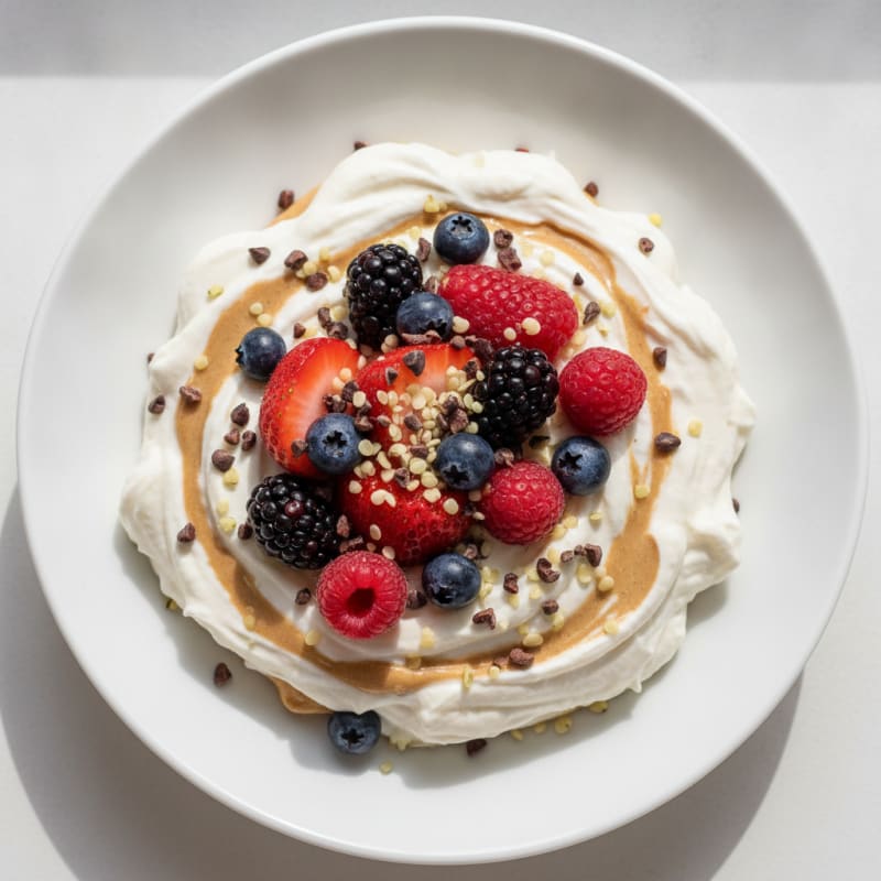 Silky Greek Yogurt Protein Mousse with Fresh Berries