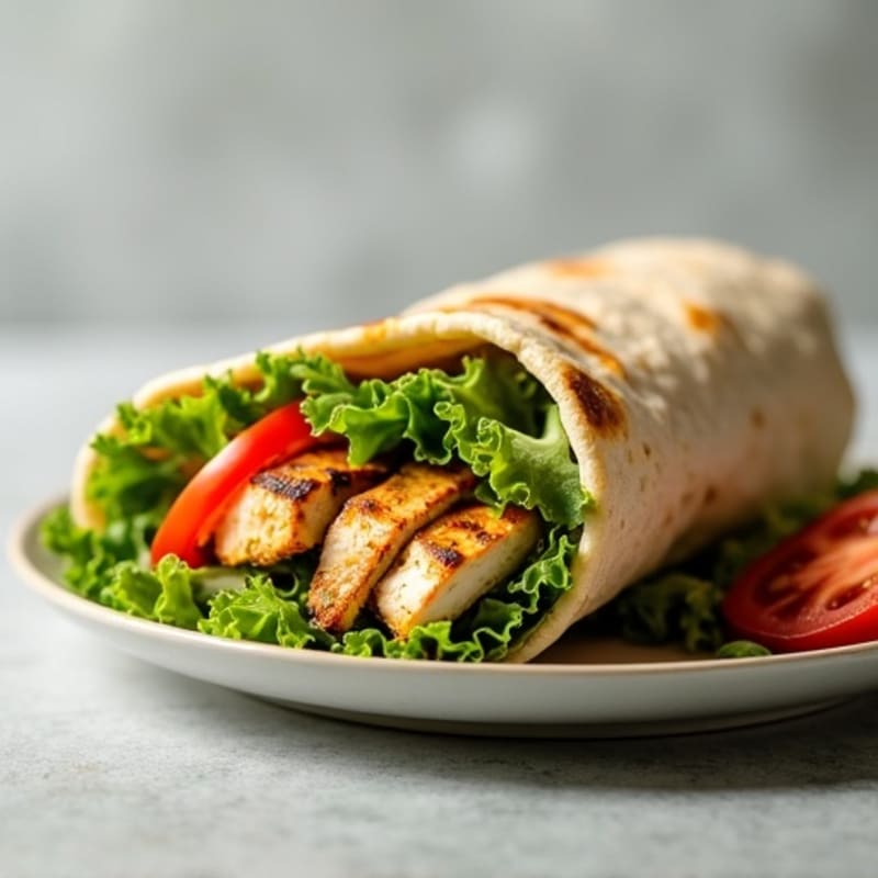 Grilled Pesto Chicken and Fresh Veggie Wrap
