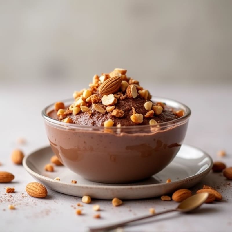 Chocolate Protein Mousse with Almond Crunch