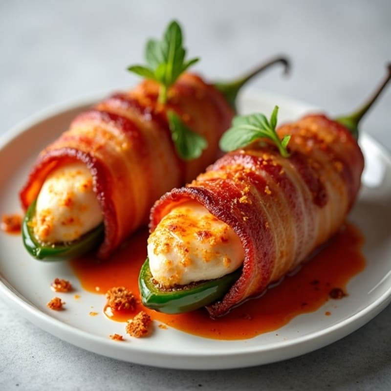 Crispy Bacon-Wrapped Spicy Chicken Stuffed Jalapeños