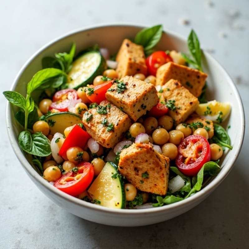 Lemon-Herb Chickpea and Roasted Vegetable Power Bowl
