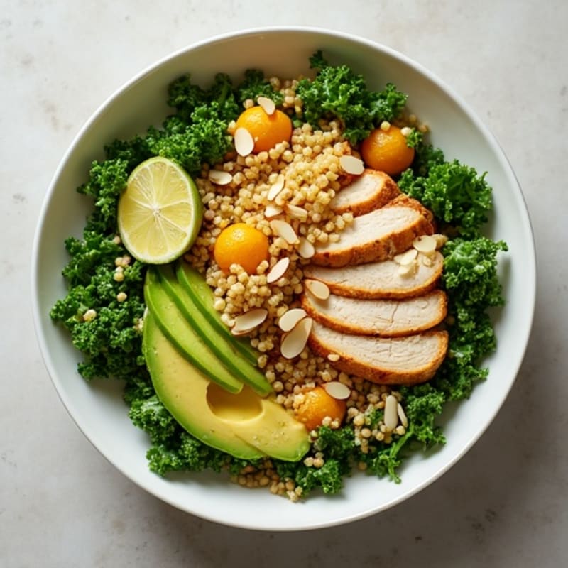 Crunchy Avocado Kale Bowl with Citrus Vinaigrette