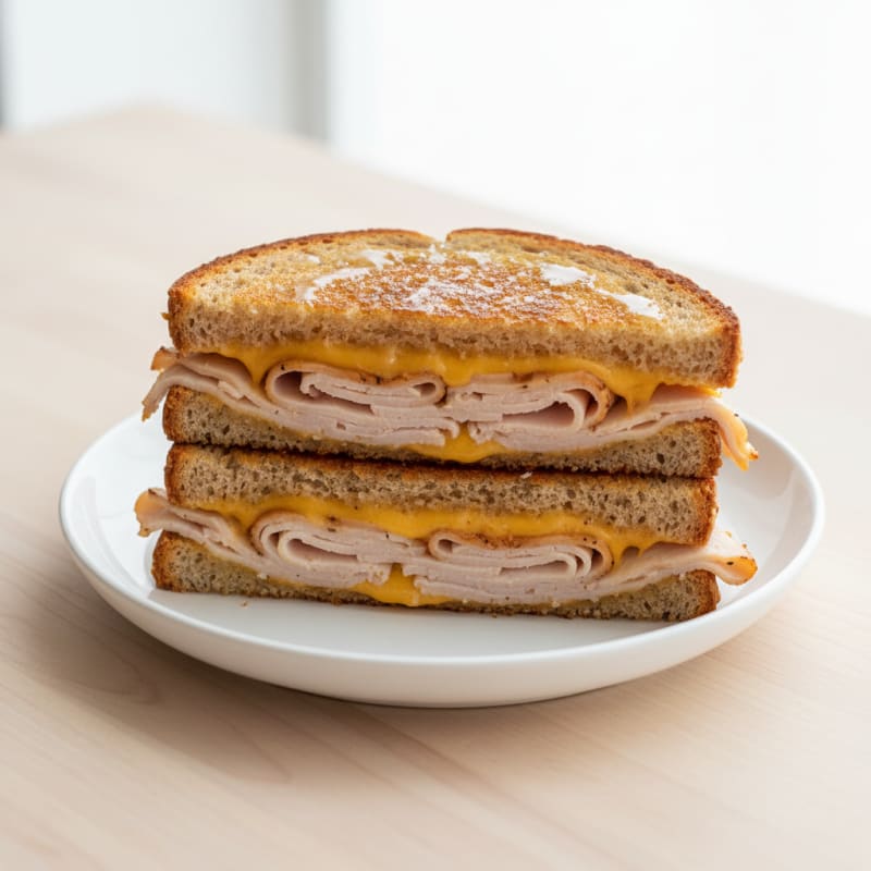 Golden Triple-Decker Grilled Cheese