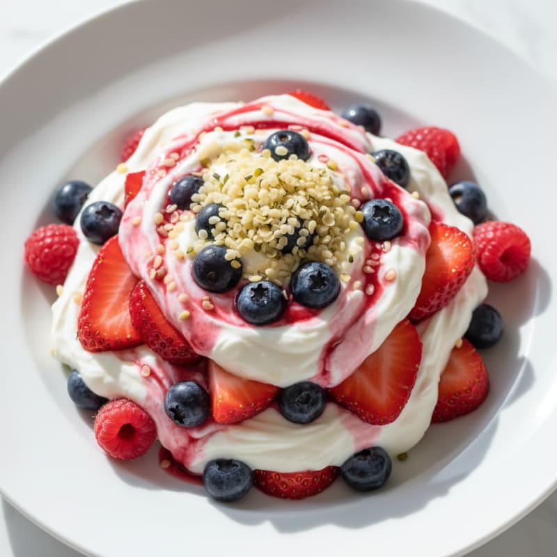 Greek Yogurt Protein Parfait with Mixed Berries