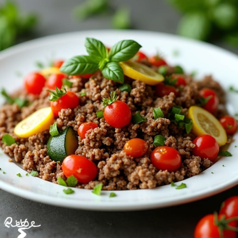 Lean Ground Beef and Veggie Skillet with Fresh Herbs