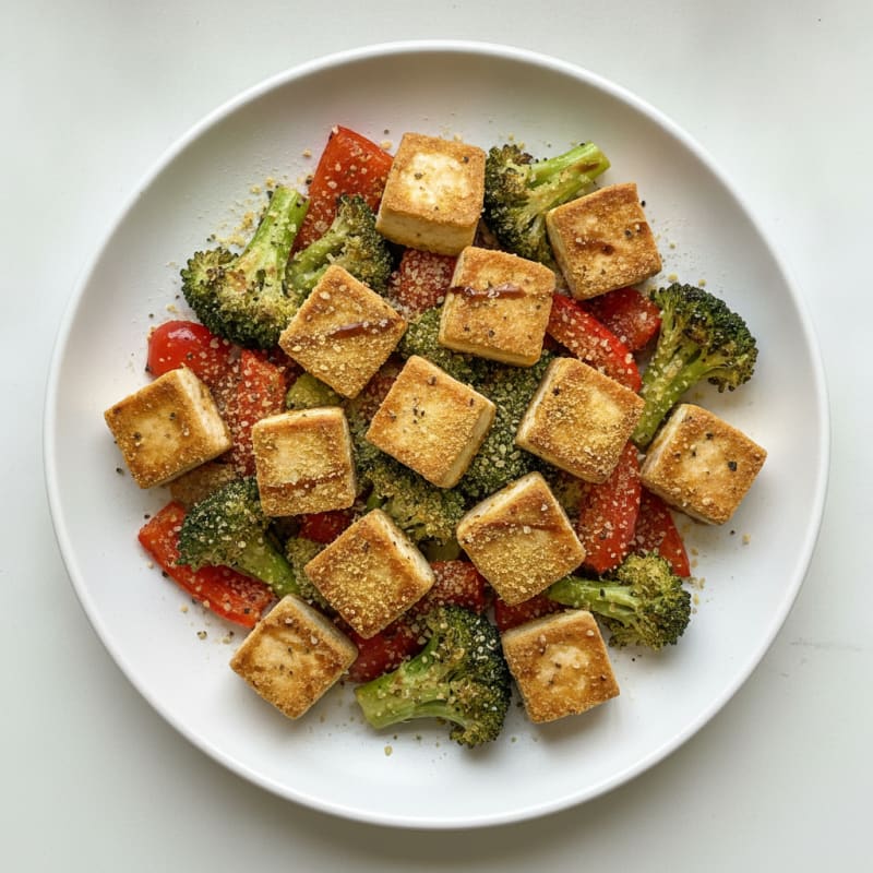 Pan-Seared Tofu with Roasted Vegetables