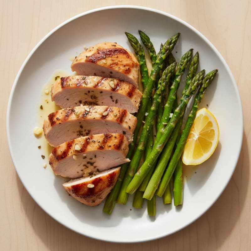 Seared Turkey Breast with Roasted Asparagus