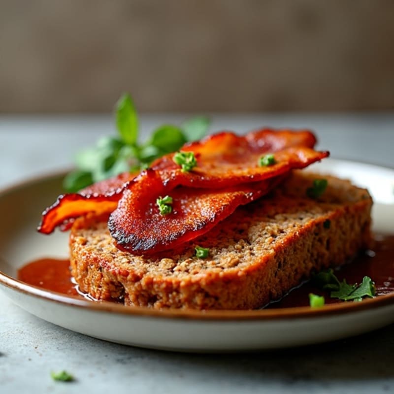 Lean Meatloaf with Smoky BBQ Glaze and Crispy Bacon