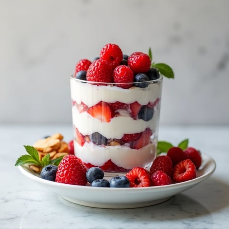 Greek Yogurt Protein Parfait with Mixed Berries