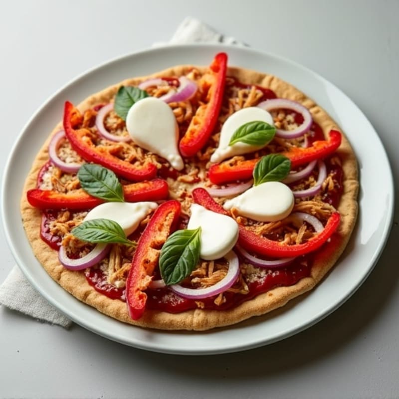 BBQ Chicken Flatbread Pizza with Greek Yogurt Crust