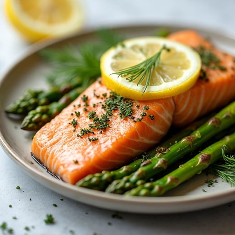 Baked Lemon Herb Salmon with Roasted Asparagus