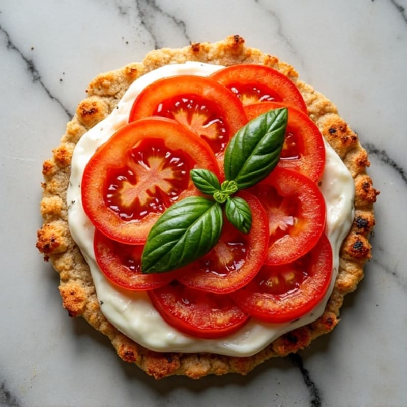 Crispy Whole Wheat Flatbread with Fresh Tomato and Basil