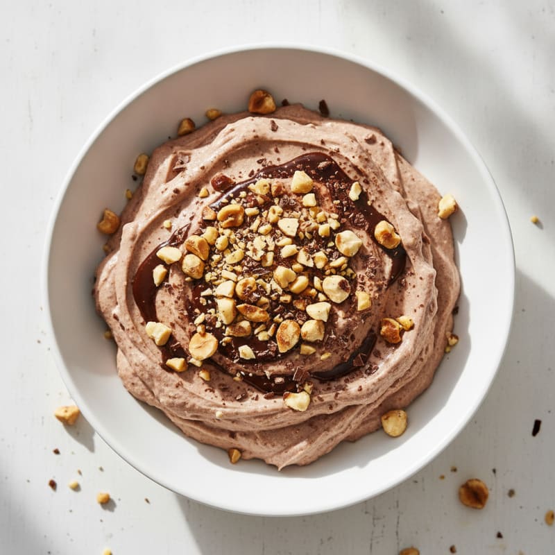 Silky Chocolate Protein Mousse with Toasted Hazelnuts