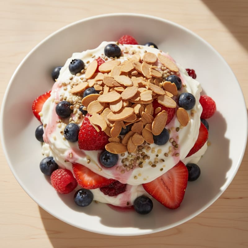 Greek Yogurt Protein Parfait with Mixed Berries