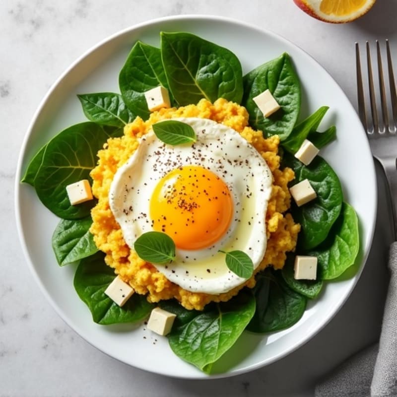 Protein-Packed Spinach and Feta Egg White Scramble