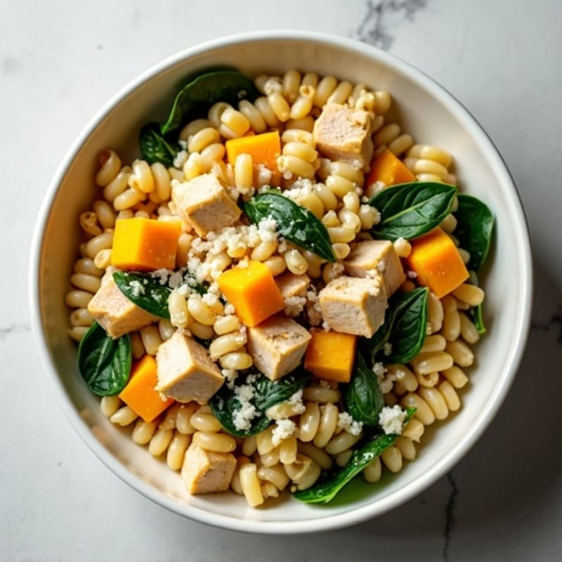 Healthy Creamy Butternut Squash Pasta with Fresh Spinach