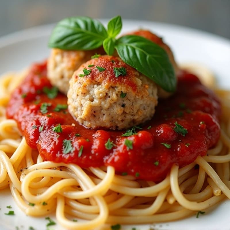 Lean Turkey Meatballs with Whole Wheat Spaghetti and Fresh Marinara
