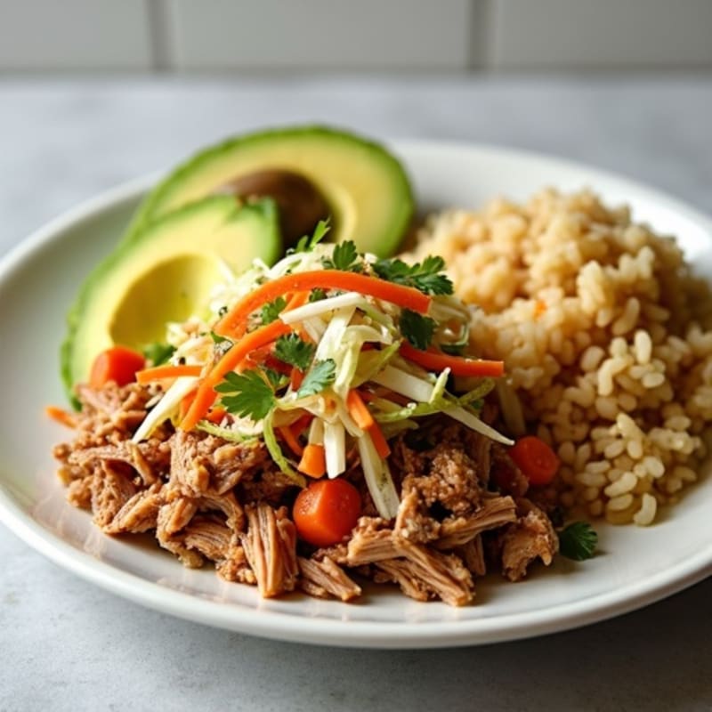 Slow Cooked Lean Pulled Pork with Crunchy Cabbage Slaw