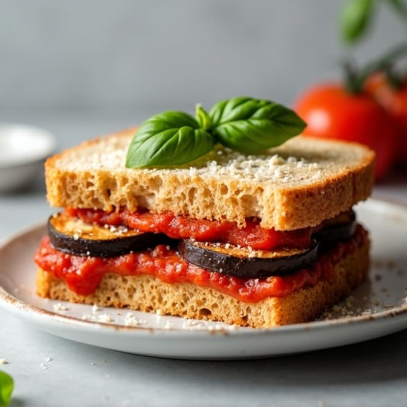Crispy Baked Eggplant Parmesan Sandwich