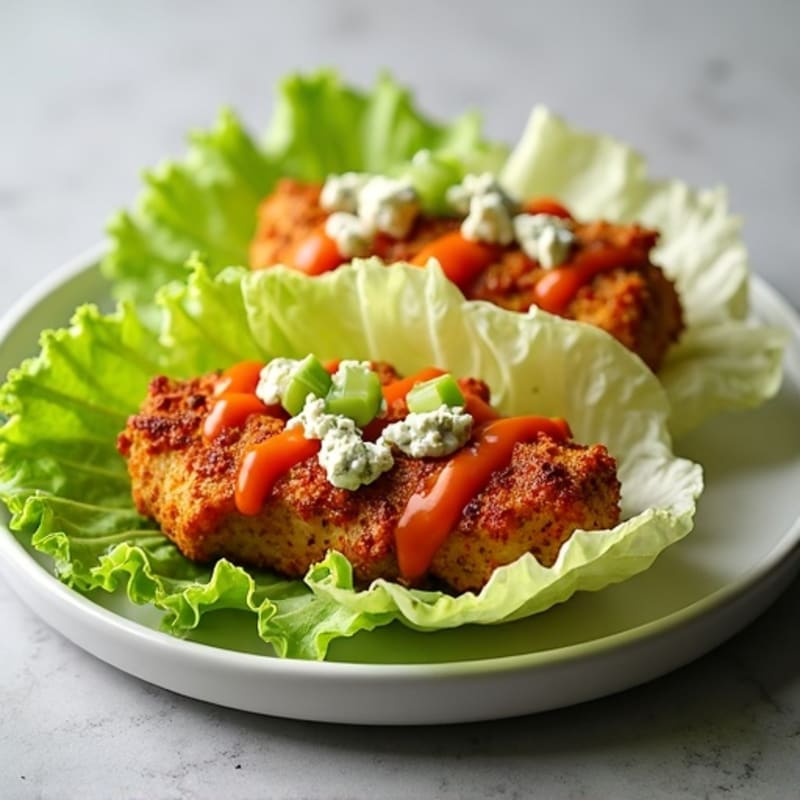 Crispy Buffalo Chicken Lettuce Wraps