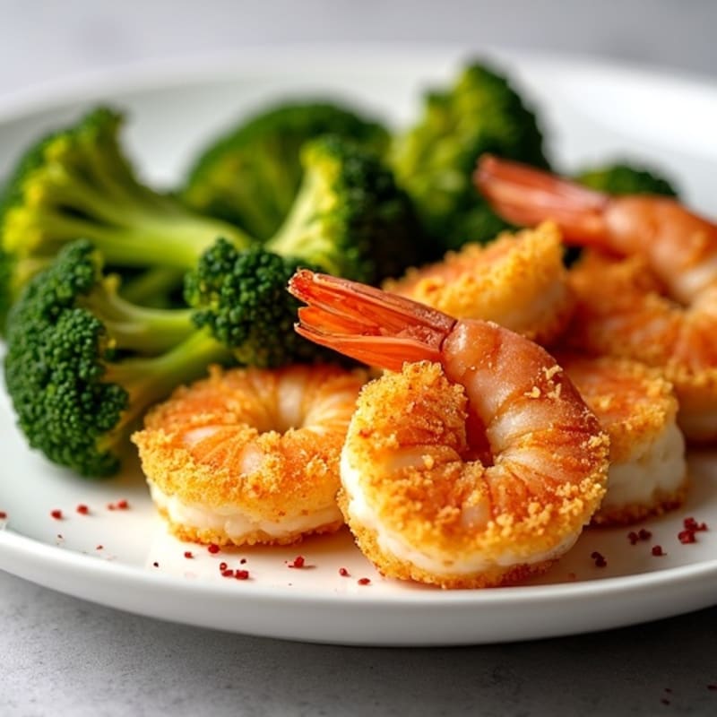 Crispy Garlic Shrimp with Roasted Broccoli