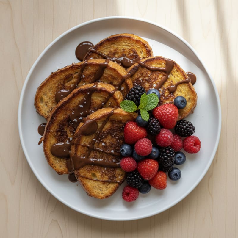 Chocolate Protein Berry Sourdough French Toast