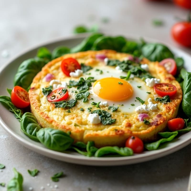 Fluffy Herb-Baked Egg White Frittata with Spinach