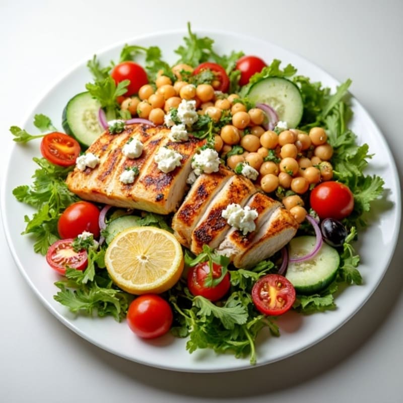 Fresh Mediterranean Chopped Salad with Herb-Marinated Feta