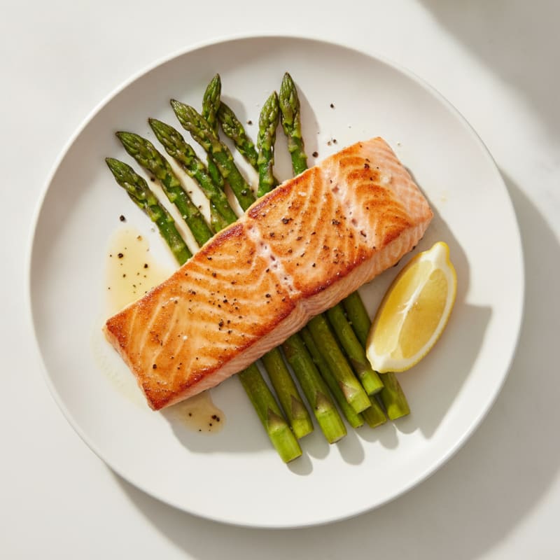 Pan-Seared Salmon with Roasted Asparagus