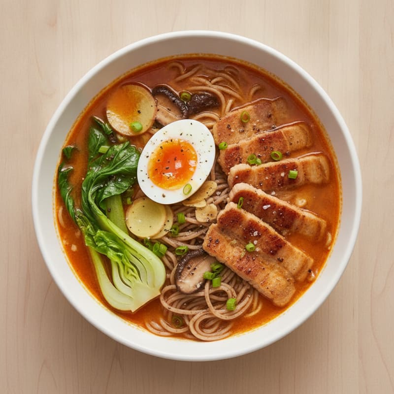 Sriracha Pork Ramen with Jammy Egg
