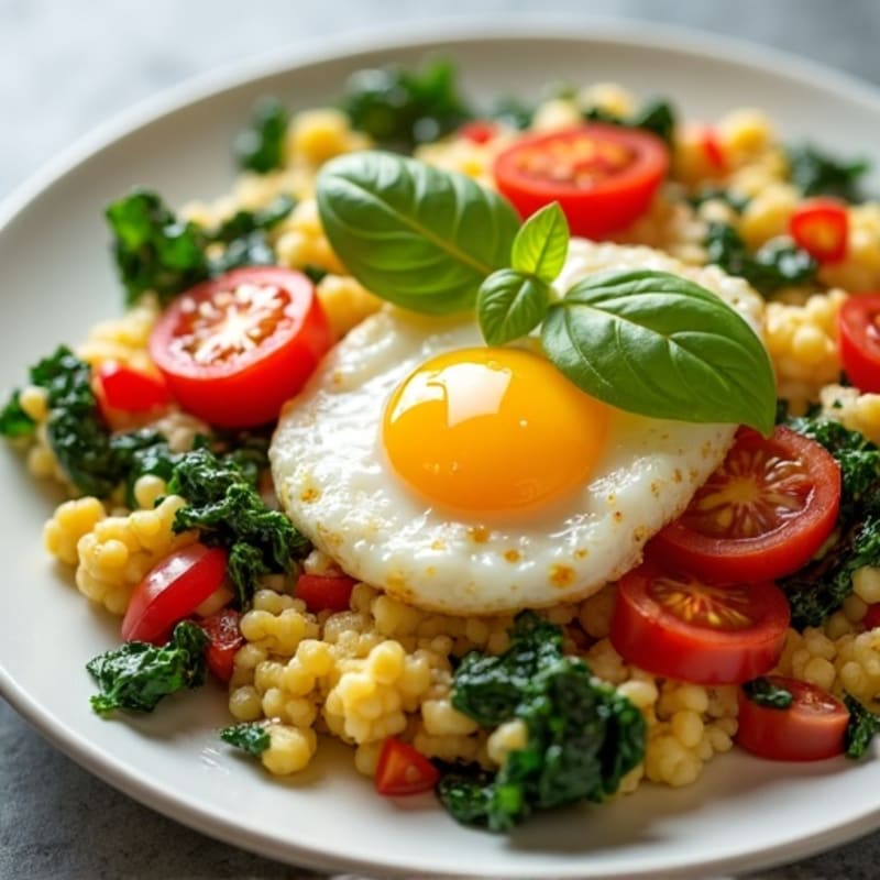 Fluffy Egg and Fresh Vegetable Scramble
