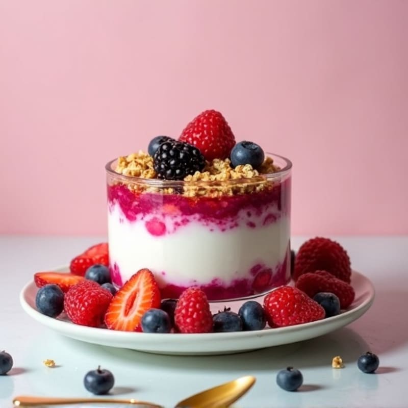 Greek Yogurt Protein Parfait with Mixed Berries