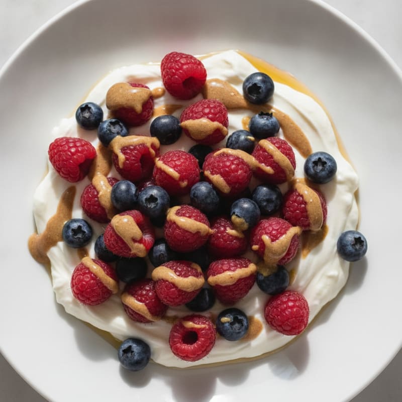 Silky Greek Yogurt Protein Pudding with Mixed Berries