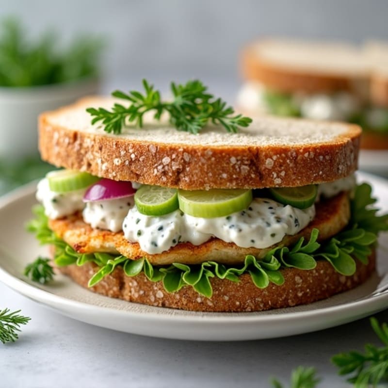 Herb-Roasted Chicken and Greek Yogurt Salad Sandwich